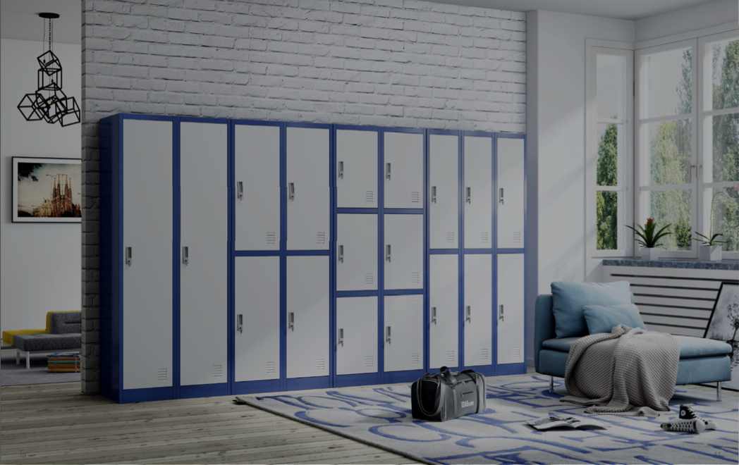 EcoLockers installed in a bright lounge area
