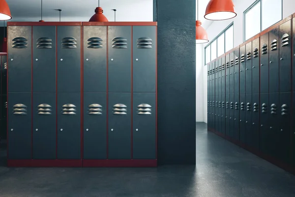 School corridor with lockers